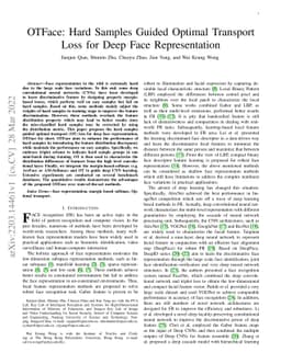 OTFace: Hard Samples Guided Optimal Transport Loss for Deep Face
  Representation