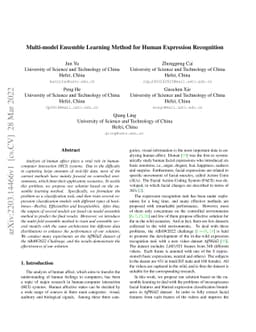 Multi-model Ensemble Learning Method for Human Expression Recognition