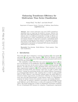 Enhancing Transformer Efficiency for Multivariate Time Series
  Classification