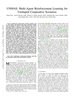 UNMAS: Multi-Agent Reinforcement Learning for Unshaped Cooperative
  Scenarios