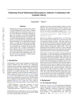 Enhancing Neural Mathematical Reasoning by Abductive Combination with
  Symbolic Library