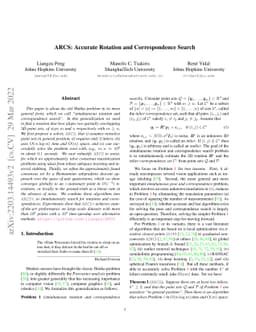 ARCS: Accurate Rotation and Correspondence Search