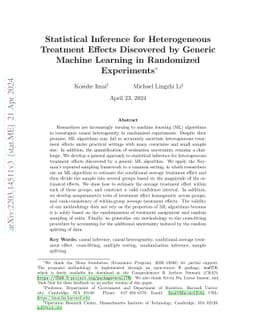 Statistical Inference for Heterogeneous Treatment Effects Discovered by
  Generic Machine Learning in Randomized Experiments