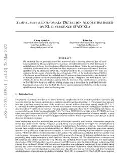 Semi-supervised anomaly detection algorithm based on KL divergence
  (SAD-KL)