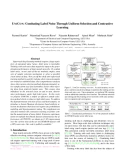 UNICON: Combating Label Noise Through Uniform Selection and Contrastive
  Learning