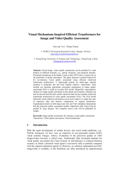 Visual Mechanisms Inspired Efficient Transformers for Image and Video
  Quality Assessment