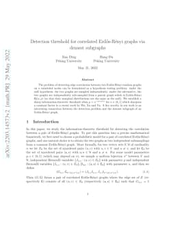 Detection threshold for correlated Erdős-Rényi graphs via densest
  subgraphs