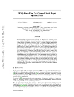 SPIQ: Data-Free Per-Channel Static Input Quantization