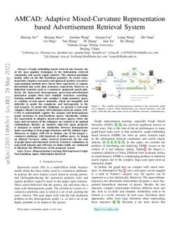 AMCAD: Adaptive Mixed-Curvature Representation based Advertisement
  Retrieval System