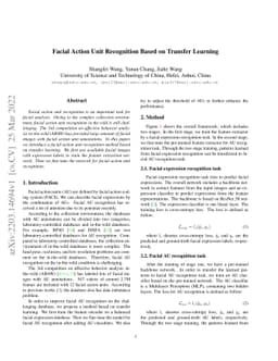 Facial Action Unit Recognition Based on Transfer Learning