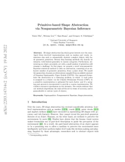 Primitive-based Shape Abstraction via Nonparametric Bayesian Inference