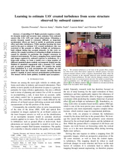 Learning to estimate UAV created turbulence from scene structure
  observed by onboard cameras