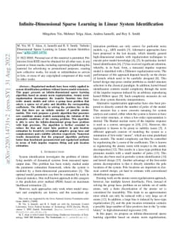 Infinite-Dimensional Sparse Learning in Linear System Identification