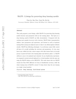MixNN: A design for protecting deep learning models