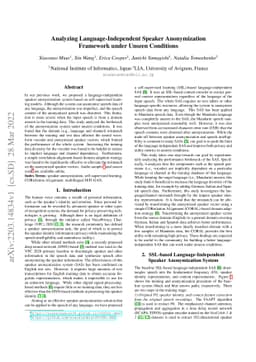Analyzing Language-Independent Speaker Anonymization Framework under
  Unseen Conditions