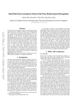 Dual-Path Style Learning for End-to-End Noise-Robust Speech Recognition