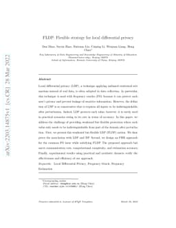 FLDP: Flexible strategy for local differential privacy