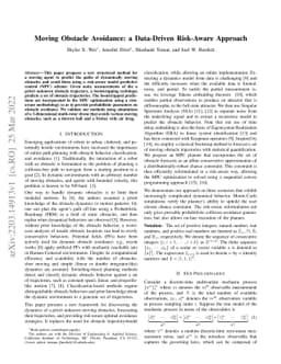 Moving Obstacle Avoidance: a Data-Driven Risk-Aware Approach