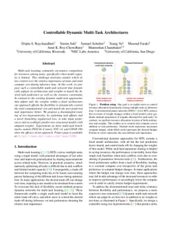Controllable Dynamic Multi-Task Architectures