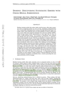 Domino: Discovering Systematic Errors with Cross-Modal Embeddings