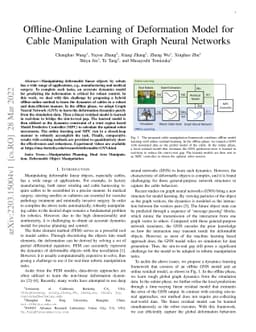Offline-Online Learning of Deformation Model for Cable Manipulation with
  Graph Neural Networks