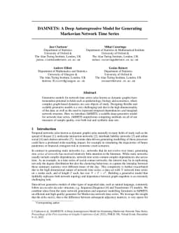 DAMNETS: A Deep Autoregressive Model for Generating Markovian Network
  Time Series