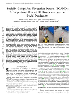 Socially Compliant Navigation Dataset (SCAND): A Large-Scale Dataset of
  Demonstrations for Social Navigation