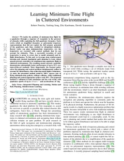 Learning Minimum-Time Flight in Cluttered Environments
