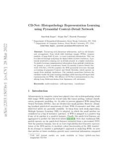CD-Net: Histopathology Representation Learning using Pyramidal
  Context-Detail Network