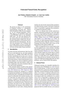 Federated Named Entity Recognition