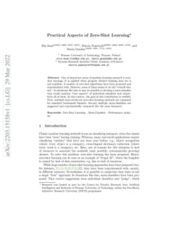 Practical Aspects of Zero-Shot Learning