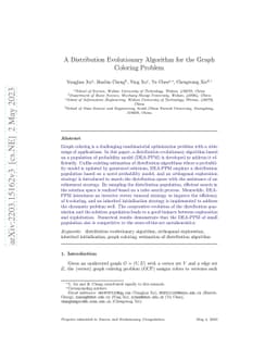 A Distribution Evolutionary Algorithm for the Graph Coloring Problem