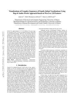 Visualizations of Complex Sequences of Family-Infant Vocalizations Using
  Bag-of-Audio-Words Approach Based on Wav2vec 2.0 Features