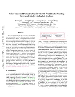 Robust Structured Declarative Classifiers for 3D Point Clouds: Defending
  Adversarial Attacks with Implicit Gradients