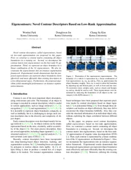 Eigencontours: Novel Contour Descriptors Based on Low-Rank Approximation