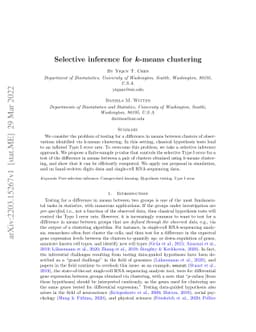 Selective inference for k-means clustering