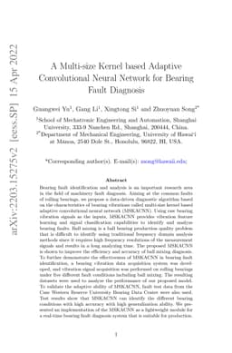 A Multi-size Kernel based Adaptive Convolutional Neural Network for
  Bearing Fault Diagnosis