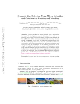 Semantic Line Detection Using Mirror Attention and Comparative Ranking
  and Matching
