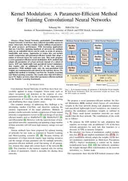 Kernel Modulation: A Parameter-Efficient Method for Training
  Convolutional Neural Networks