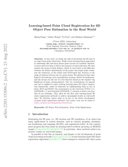 MatchNorm: Learning-based Point Cloud Registration for 6D Object Pose
  Estimation in the Real World