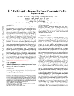 In-N-Out Generative Learning for Dense Unsupervised Video Segmentation