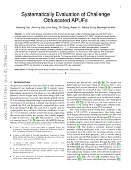 Systematically Evaluation of Challenge Obfuscated APUFs