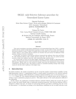 SIGLE: a valid procedure for Selective Inference with the Generalized
  Linear Lasso