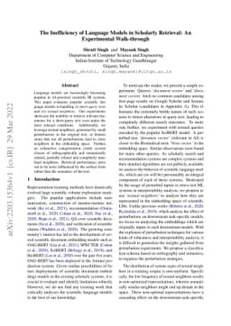 The Inefficiency of Language Models in Scholarly Retrieval: An
  Experimental Walk-through