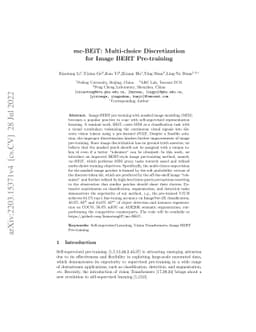 mc-BEiT: Multi-choice Discretization for Image BERT Pre-training