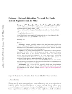 Category Guided Attention Network for Brain Tumor Segmentation in MRI