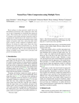 Neural Face Video Compression using Multiple Views