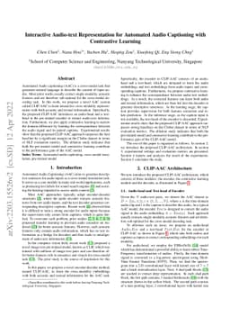 Interactive Audio-text Representation for Automated Audio Captioning
  with Contrastive Learning