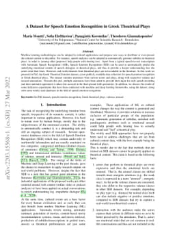 A Dataset for Speech Emotion Recognition in Greek Theatrical Plays
