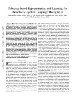 Subspace-based Representation and Learning for Phonotactic Spoken
  Language Recognition